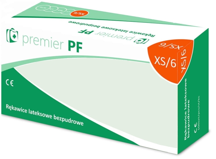 SAFEMED Premier PF Rękawiczki lateksowe rozmiar XS 100szt (bezpudrowe)