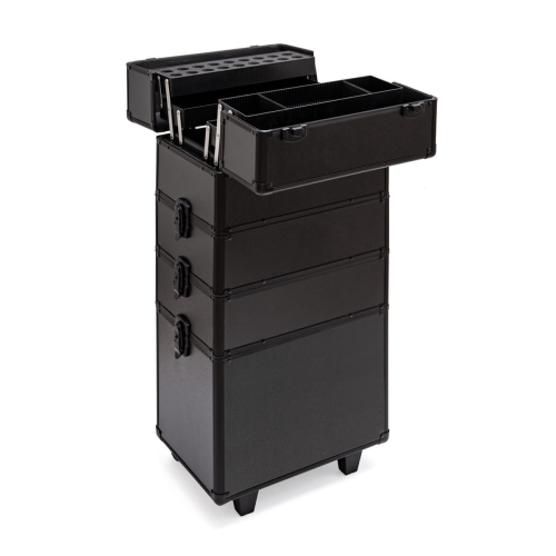 Trolley kosmetyczny z półką na lakiery - czarny mat Pure Black