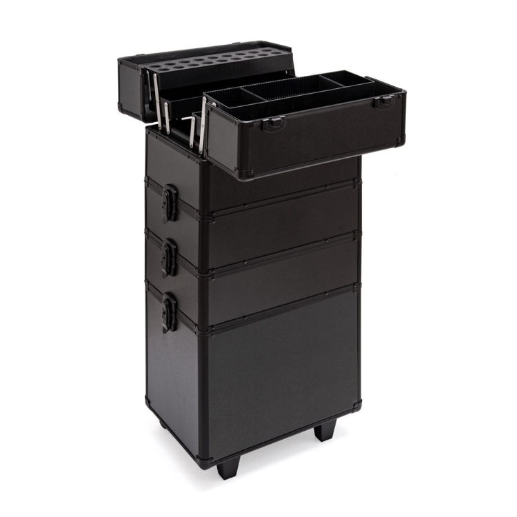 Trolley kosmetyczny z półką na lakiery - czarny mat Pure Black