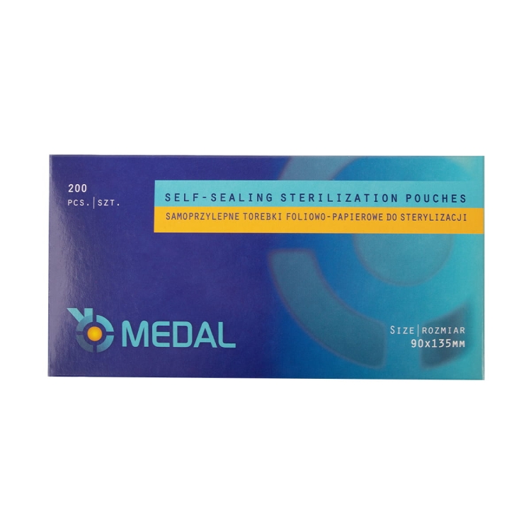 MEDAL Samoprzylepne torebki do sterylizacji foliowo-papierowe 90x135mm 200sztuk