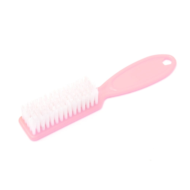 Prostokątna szczoteczka do manicure, do pyłu - różowa