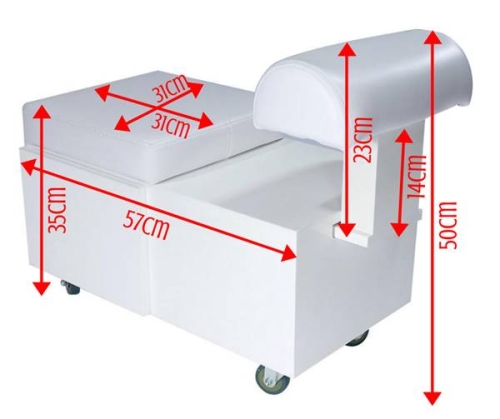 Taboret pufa z podnóżkiem do pedicure