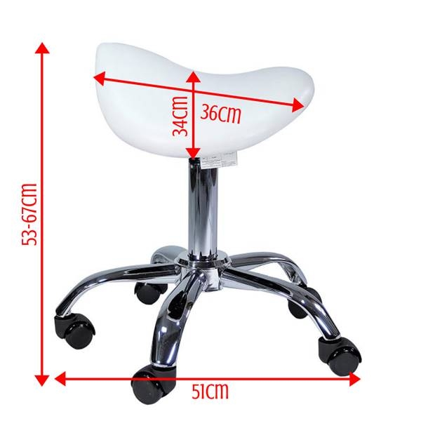 Biały taboret kosmetyczny bez oparcia Optima
