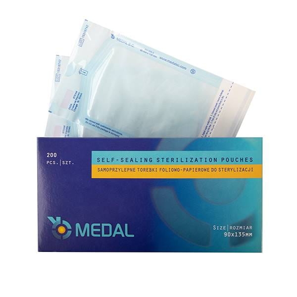 MEDAL Samoprzylepne torebki do sterylizacji foliowo-papierowe 90x135mm 200sztuk