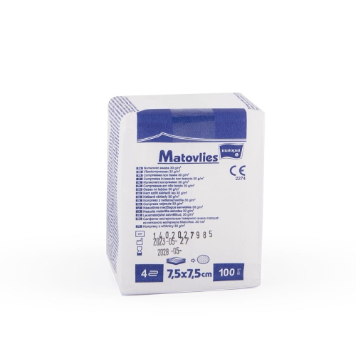 Kompresy z włókniny 30g/m2 - 7,5cm x 7,5cm - 100sztuk