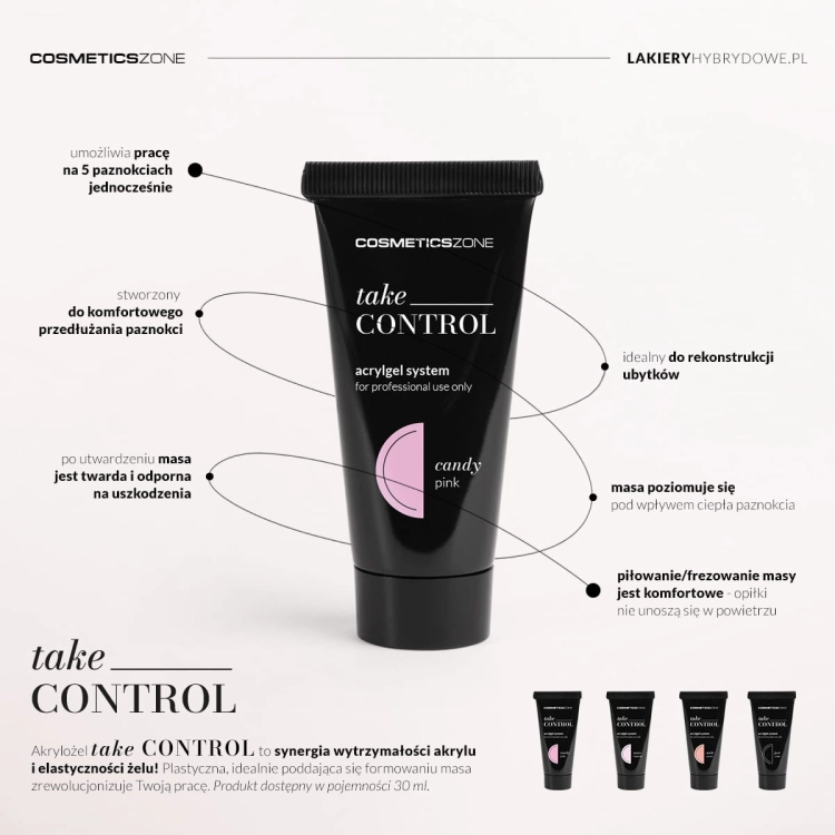 Cechy charakterystyczne dla akrylożelu Cosmetics Zone