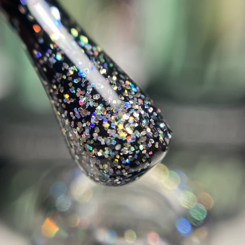 Lakier hybrydowy hipoalergiczny brokatowy srebrny multicolor 7ml - Glitter World G006