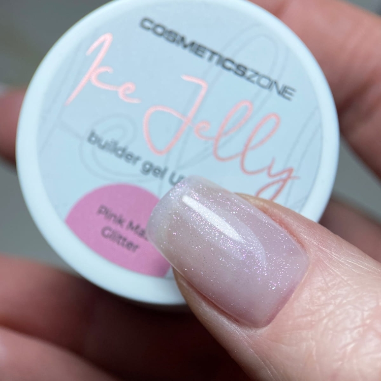 Nail extension gel UV LED Ice Jelly pink with glitter - Pink Mask Glitter 5ml