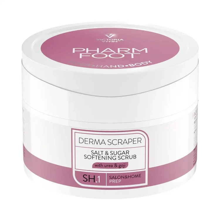 Zmiękczający peeling solno-cukrowy z mocznikiem i ekstraktem z jagód goji Pharm Foot Derma Scraper 200g