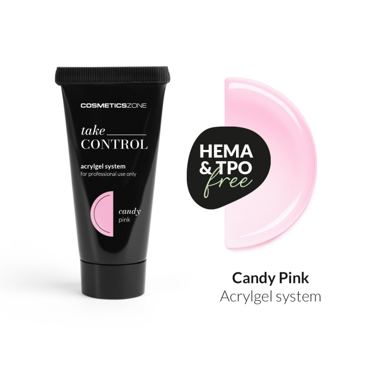 Akrylożel do przedłużania paznokci Take Control - różowy Candy Pink 30ml