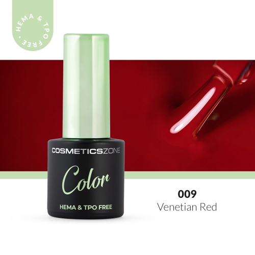 Lakier hybrydowy hipoalergiczny czerwony 7ml - Venetian Red 009 bez HEMA i bez TPO