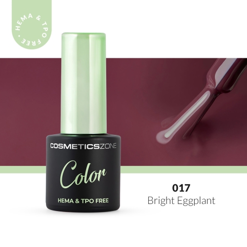 Lakier hybrydowy hipoalergiczny czekoladowy brąz 7ml – Bright Eggplant 017