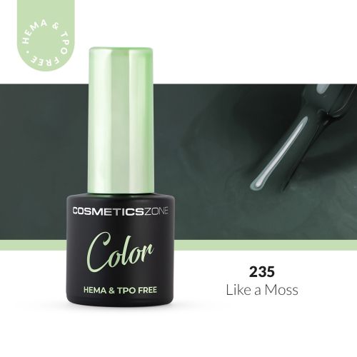 Lakier hybrydowy hipoalergiczny zgniły zielony khaki 7ml - Like a Moss 235
