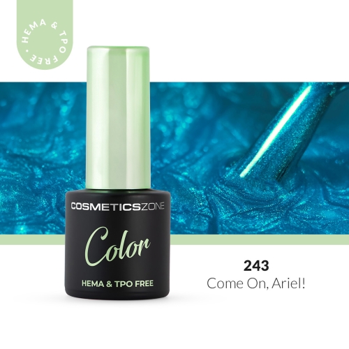 Lakier hybrydowy hipoalergiczny turkusowy perłowy 7ml - Come On, Ariel! 243