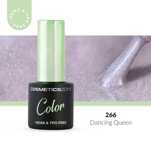 Lakier hybrydowy hipoalergiczny metaliczny chłodny róż 7ml - Dancing Queen 266 bez HEMA i bez TPO