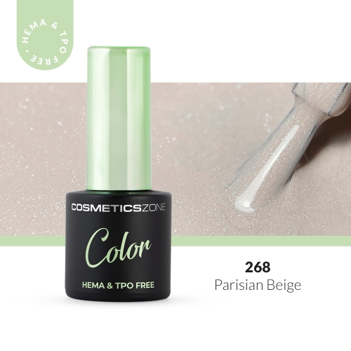 Lakier hybrydowy hipoalergiczny beżowy z drobinkami 7ml - Parisian Beige 268