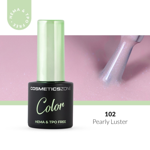 Lakier hybrydowy hipoalergiczny jasny róż z drobinkami 7ml – Pearly Luster 102