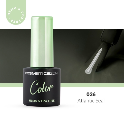 Lakier hybrydowy hipoalergiczny zgniły zielony khaki 7ml - Atlantic Seal 036 bez HEMA i bez TPO
