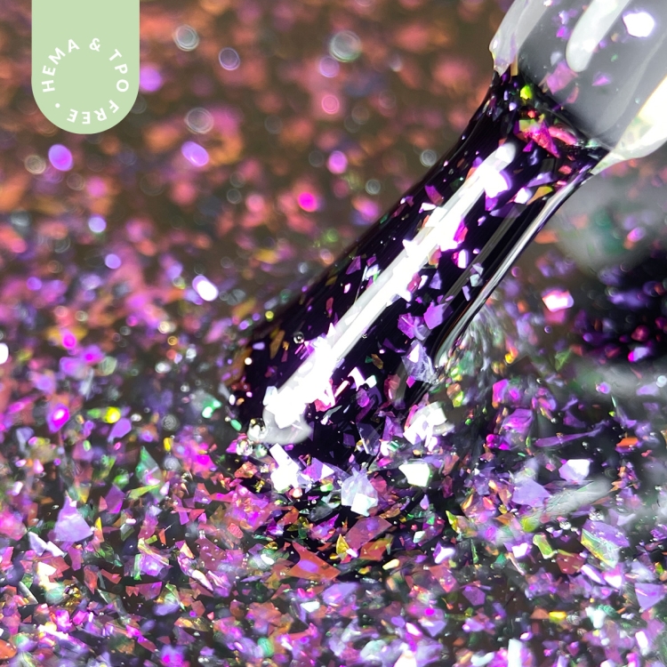 Hypoallergenic hybrid glitter Top Glow Magic Pixie - 7ml without HEMA and without TPO