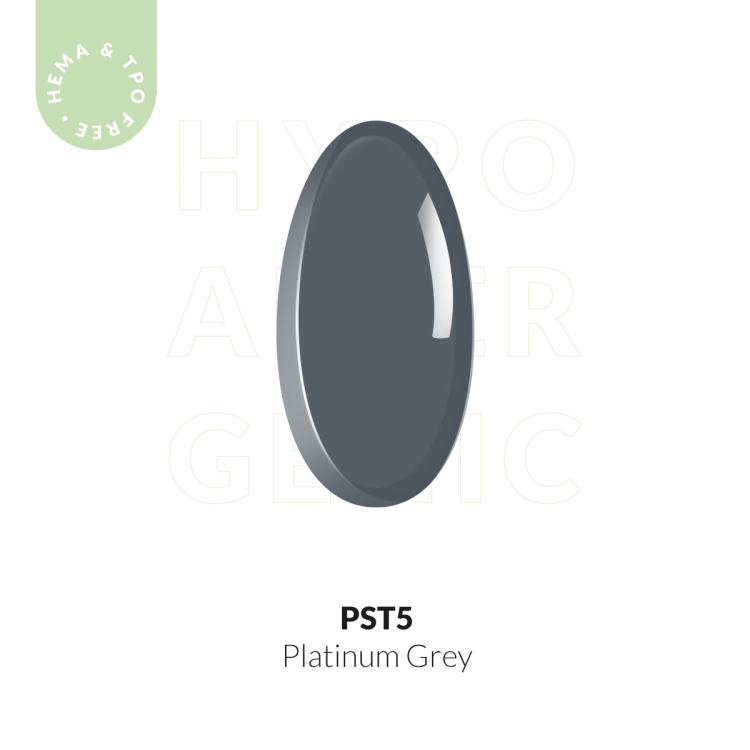 Lakier hybrydowy hipoalergiczny popielaty szary 7ml - Platinum Grey PST5 bez HEMA i bez TPO