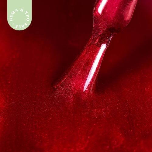 Lakier hybrydowy hipoalergiczny czerwony metaliczny 7ml - Glossy Blood 146 bez HEMA i bez TPO
