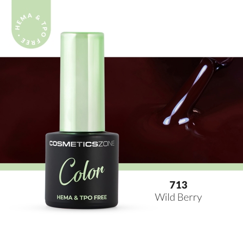 Lakier hybrydowy hipoalergiczny bordowy 7ml - Wild Berry 713 bez HEMA i bez TPO