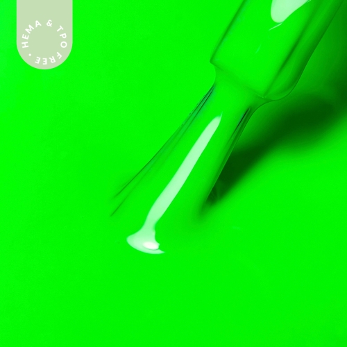 Lakier hybrydowy hipoalergiczny neonowy zielony 7ml - Neon Green N3 bez HEMA i bez TPO