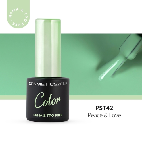 Lakier hybrydowy hipoalergiczny pastelowy zielony 7ml - Peace & Love PST42 bez HEMA i bez TPO