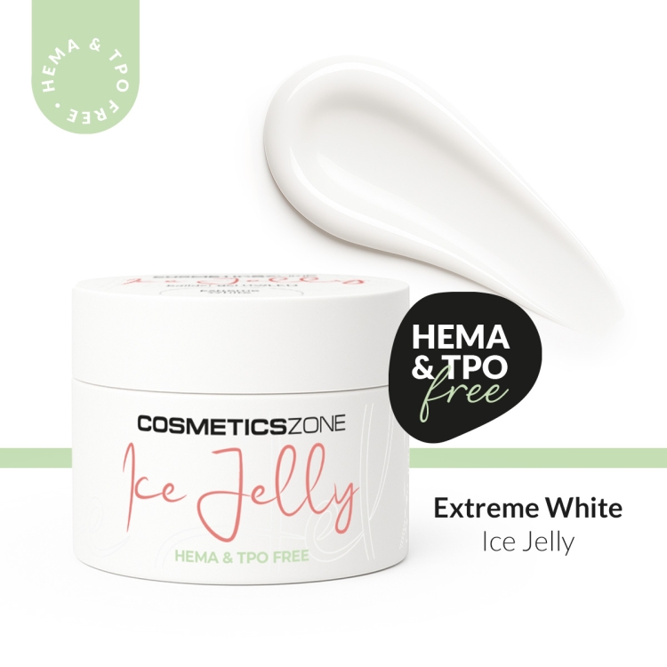Żel do przedłużania paznokci UV LED galaretka ICE JELLY biały - Extreme White 5ml bez HEMA i bez TPO