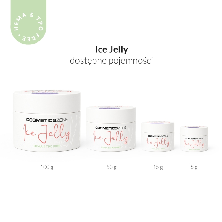 Żel do przedłużania paznokci UV LED galaretka ICE JELLY - fioletowy z brokatem - Violet Glitter 5ml bez HEMA i bez TPO
