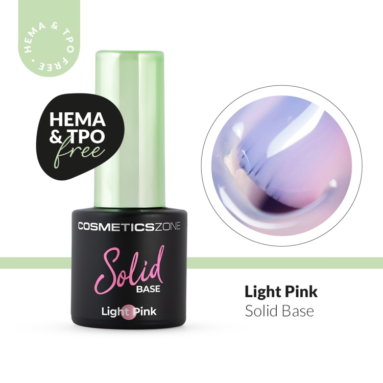 Hypoallergenic light pink builder hybrid base Solid Base Light Pink 7g without HEMA and without TPO