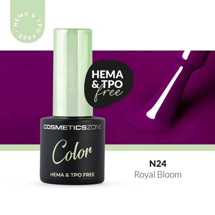Hybrid nail polish purple neon 7ml - Royal Bloom N24