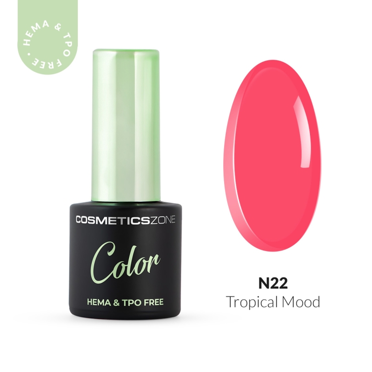 Hybrid nail polish pink neon 7ml - Tropical Mood N22