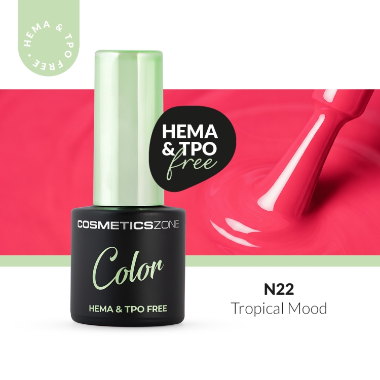 Hybrid nail polish pink neon 7ml - Tropical Mood N22