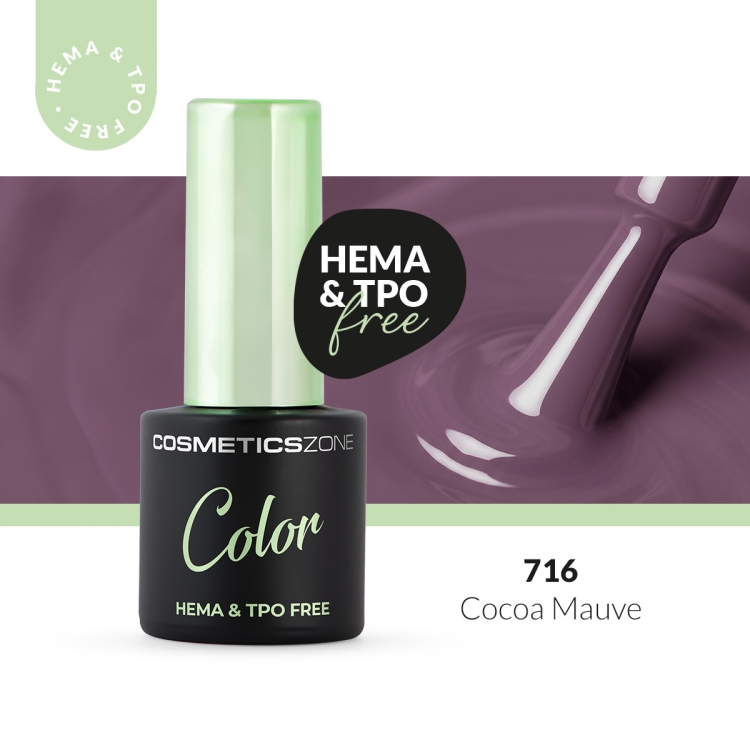 Hybrid nail polish brown 7ml - Cocoa Mauve 716