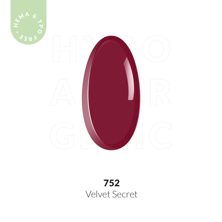 Hybrid nail polish burgundy 7ml - Velvet Secret 752