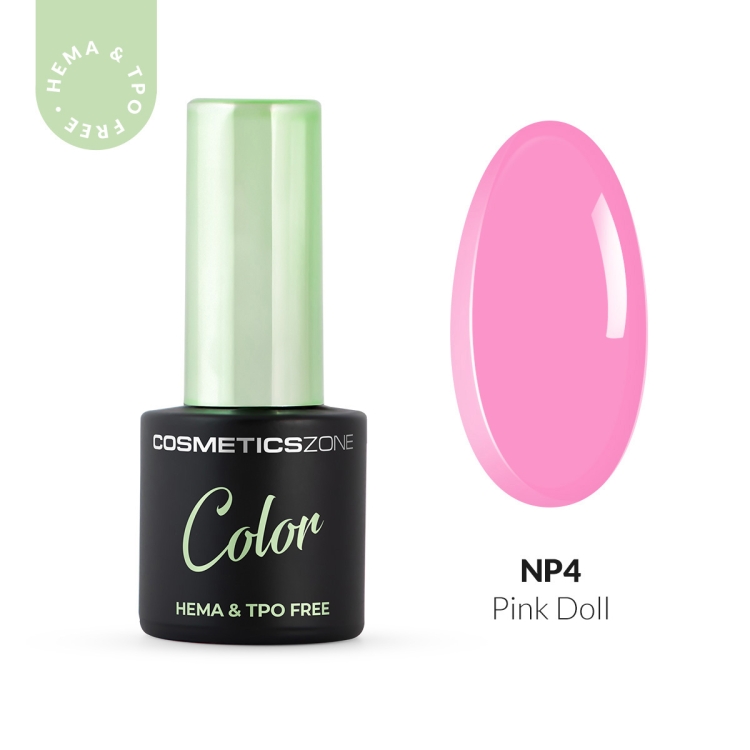 Lakier hybrydowy hipoalergiczny cukierkowy róż 7ml - Pink Doll NP4 bez HEMA i bez TPO