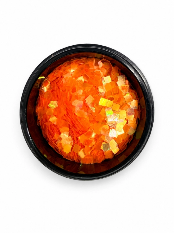 Pomarańczowe diamenciki kryształki kwadraty do paznokci