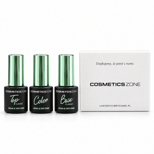 Zestaw hybrydowy Cosmetics Zone 3 × 7ml - wybierz swoją bazę, kolor i top