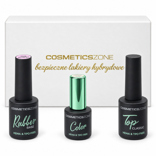Zestaw hybrydowy Cosmetics Zone - baza 15ml, top 15ml i kolor 7ml do wyboru