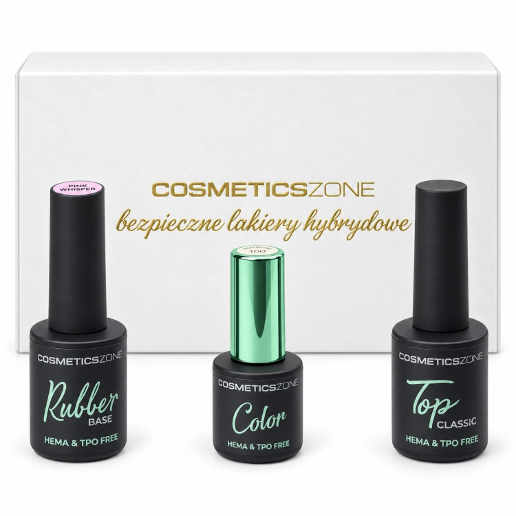 Zestaw hybrydowy Cosmetics Zone - baza 15ml, top 15ml i kolor 7ml do wyboru