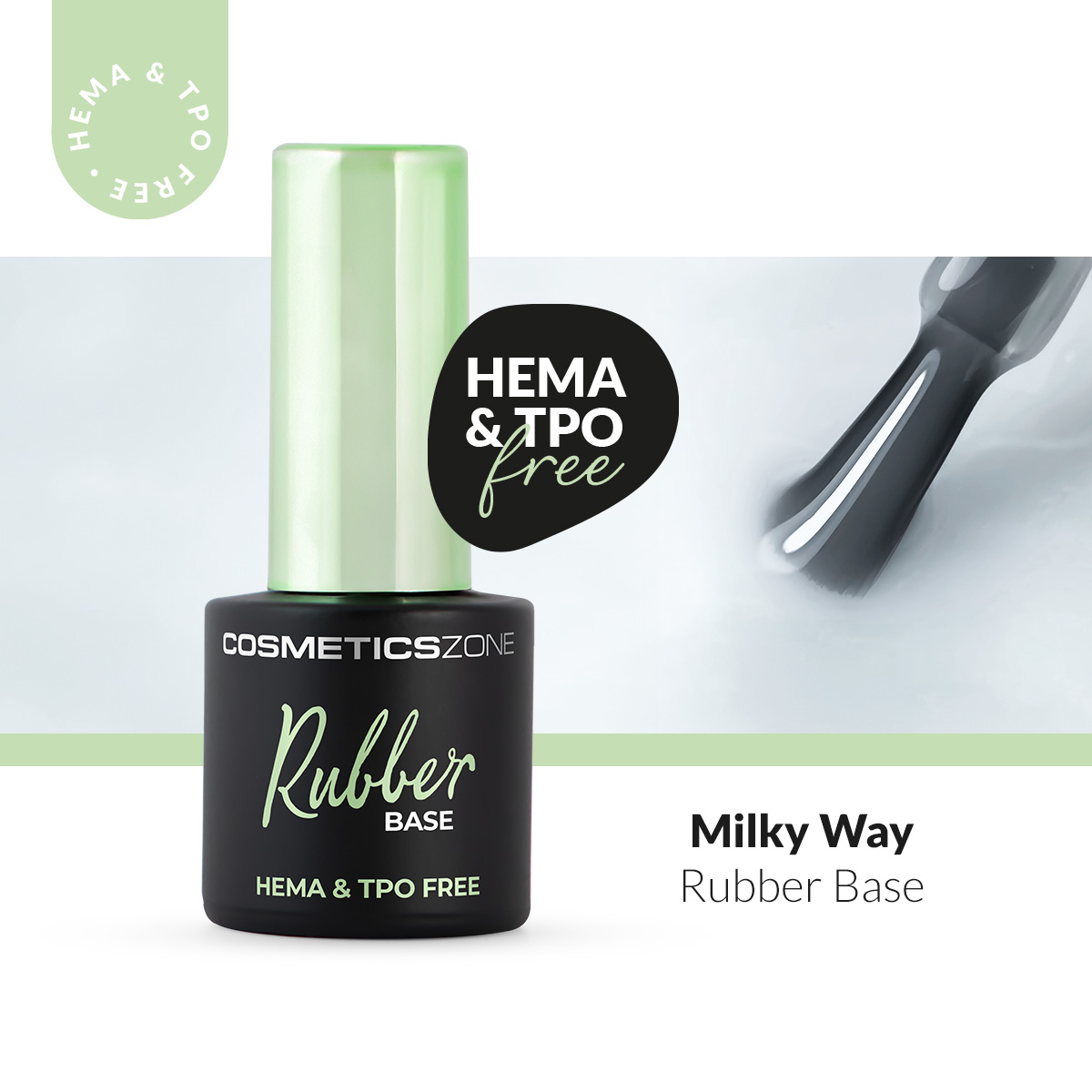 Hypoallergenic Rubber Base milky - Milky Way 7ml without HEMA and TPO